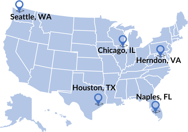 US map with Locations
