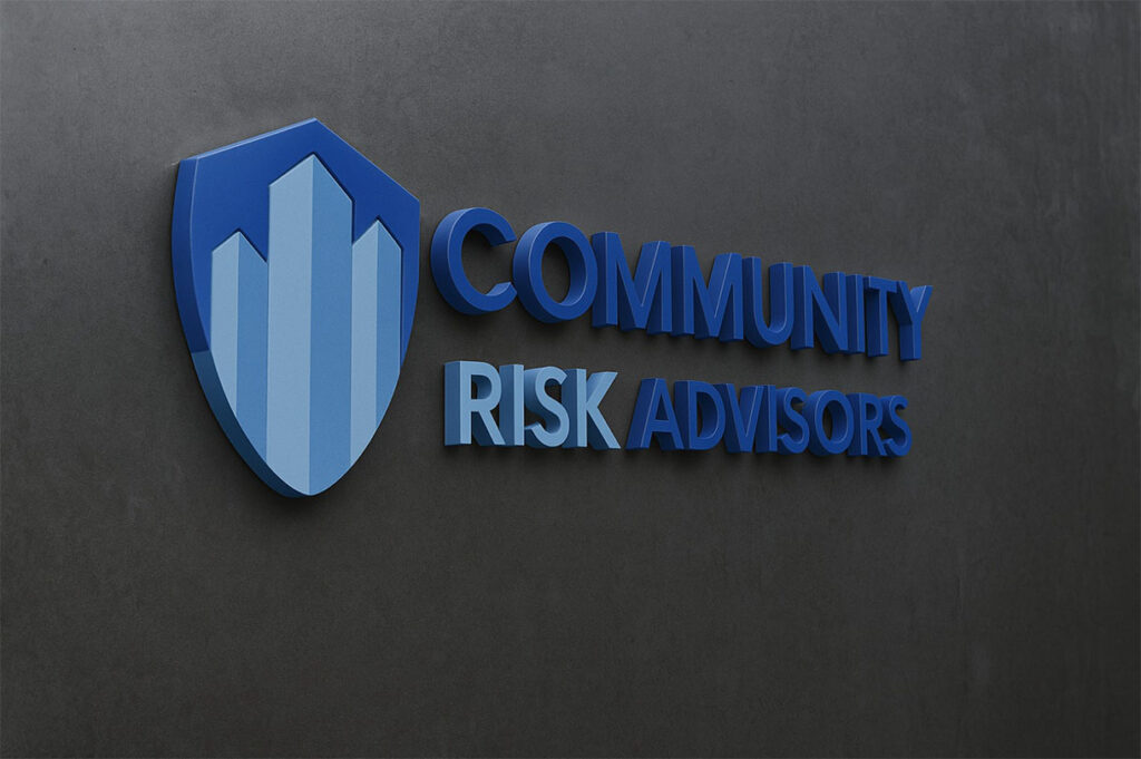Community Risk Advisors sign made from logo