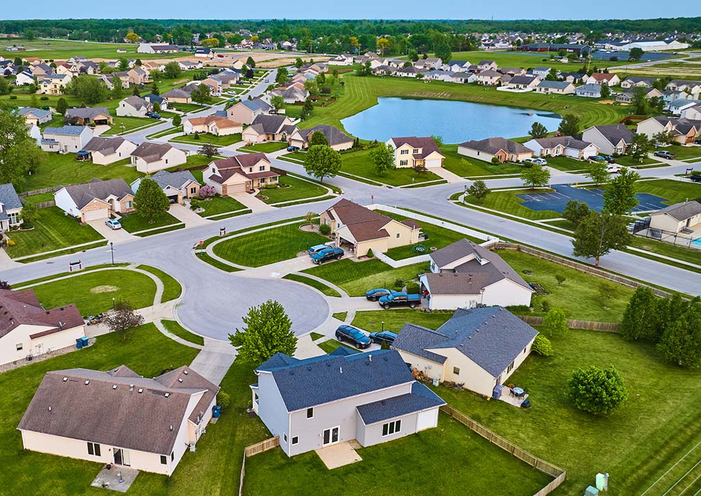 Aerial photo of housing community